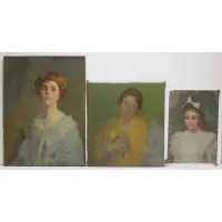 Wilton Robert Lockwood, Group of 3 Female Portraits, Oils on canvas