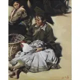 Xiao-Hua Gao, Lady with a Chicken, Oil on board