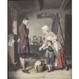 Leopold Loeffler, School Scene, Oil on canvas