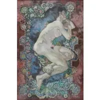 David Kreitzer, Nude on Oriental Rug, Oil on canvas