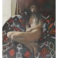 David Kreitzer, Indian Blanket Nude, Oil on canvas