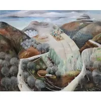 Reuven Rubin, Road to Safed, 1927, Oil on canvas