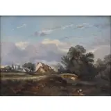 Petit Village Du Morvan by Jean-Baptiste Camille Corot, Oil on copper panel, sold Jan 2023