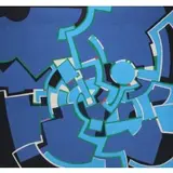 Frederick M. Faillace, Abstract Blue Composition, Large oil on canvas