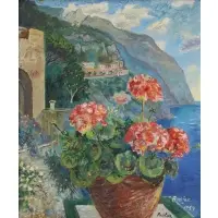 Positano by David Burliuk, Oil on canvas, sold Jan 2023