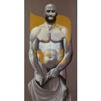 Leonard Everett Fisher, God In Man #11, Large tempera on paperboard