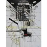 Nick de Angelis, Authenticated by Josiane De Angelis (the artist's wife), Large acrylic & collage on canvas