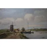 Anton Rutgers, Harbor, Oil on canvas