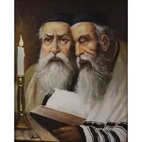 Oliver, TWO RABBIS, OIL ON CANVAS
