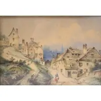 Townscape by Rudolf von Alt, Watercolor, sold Mar 2023