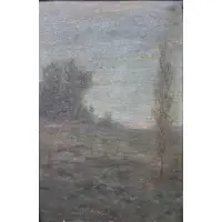 John Franklin Earhart, Atmospheric Landscape, Oil on Board