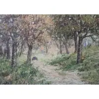 James C. Magee, Forest Scene, Oil on cancas, Signed lower right