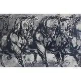 Alton Tobey, Horses, Ink on paper
