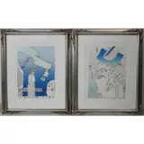 Peter Max, Edition numbers to lower left 132/280 and 198/280, Pairing of Peter Max etchings
