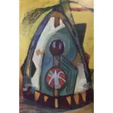 Mario Martinez, Yaqui Ceremonial Crown, Oil pastel on paper