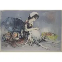 Jean Jansem, Mother and child, Print