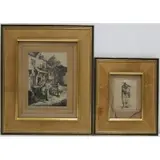 Adriaen van Ostade, Hunchback Fiddler, Pair of etchings