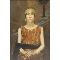Walter I. Cox, Portrait of a Flapper, Oil on canvas