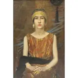 Walter I. Cox, Portrait of a Flapper, Oil on canvas