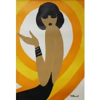 Parly 2 Orange-Yellow by Bernard Villemot, Large vintage lithographic poster, sold Dec 2022