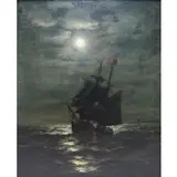James Gale Tyler, Moonlight Ship at Sea