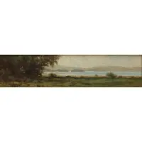 Robert Decker, River Landscape, Oil on board