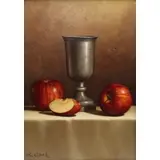 Loran Speck, Apples Still Life, Oil on board