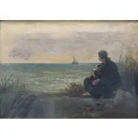 Jozef Israëls, Woman by the Sea, Oil on canvas