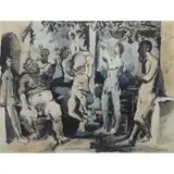 Pablo Picasso, Bacchanale, after La Flute Double, Numbered 22/500 in pencil at lower left