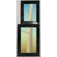 John Beerman, Tree at my Window, 1987, Large acrylic and oil on plexiglass and wood, on 2 panels in artist painted frames