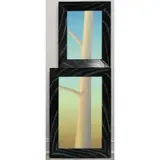 John Beerman, Tree at my Window, 1987, Large acrylic and oil on plexiglass and wood, on 2 panels in artist painted frames