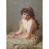 Edwin Roberts, Orientalist Portrait of a Lady, Oil on canvas