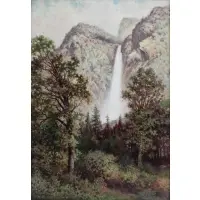 Milton H. Lowell, Bridal Falls, Yosemite, Oil on canvas