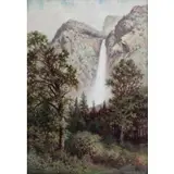Milton H. Lowell, Bridal Falls, Yosemite, Oil on canvas