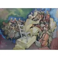 Saul Raskin, WPA Orchestra, Gouache and watercolor on paper