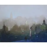 Leon Louis Dolice, New York City Skyline, Pastel on paper