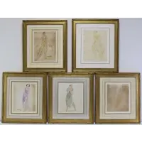 Abraham Walkowitz, Dancers, Watercolors with ink on paper