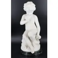 Putto by Étienne Maurice Falconet, White marble sculpture "Putto", sold Dec 2022