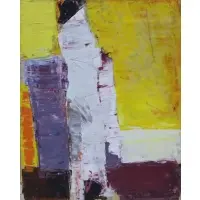 Peter Kinley, Standing Figure, 1959, Oil on paper, laid on board