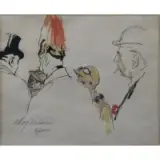 LeRoy Neiman, Epsom, Mixed media on paper