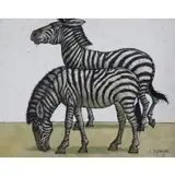 Keith Ingermann, ZEBRAS, Oil on board