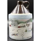 Forrest K. Moses, Hand painted American stoneware jug, Oil