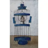 Keith Ingermann, Bird in a cage, Oil on board