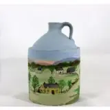 Forrest K. Moses, Hand painted American stoneware jug, Oil