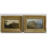 Richard Wilson, Pair of Ruined Castle Landscapes