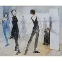 Studio de Danse by Jean Jansem, Oil on linen, sold Nov 2022