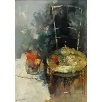 Jean Jansem, Chaise Et Grenades, Oil on canvas
