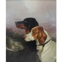 Colin Graeme Roe, Pair of English Setters, Oil on canvas