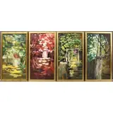 Dang Xuan Tang, Seasonal Tree Scenes, Set of 4: acrylic on canvas