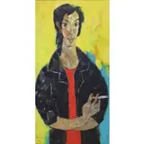 Dang Xuan Tang, Portrait with Cigarette, Acrylic on canvas